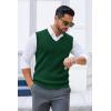 imageCOOFANDY Mens Sweater Vest V Neck Sleeveless Sweater Slim Fit Casual Knitted Vest SweatersGreen