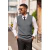 imageCOOFANDY Mens Sweater Vest V Neck Sleeveless Sweater Slim Fit Casual Knitted Vest SweatersGrey