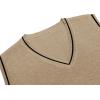 imageCOOFANDY Mens Sweater Vest V Neck Sleeveless Sweater Slim Fit Casual Knitted Vest SweatersKhaki and Black Stripe