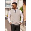 imageCOOFANDY Mens Sweater Vest V Neck Sleeveless Sweater Slim Fit Casual Knitted Vest SweatersLight Khaki