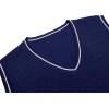 imageCOOFANDY Mens Sweater Vest V Neck Sleeveless Sweater Slim Fit Casual Knitted Vest SweatersNavy Blue and White Stripe