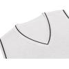 imageCOOFANDY Mens Sweater Vest V Neck Sleeveless Sweater Slim Fit Casual Knitted Vest SweatersWhite and Black Stripe