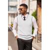 imageCOOFANDY Mens Sweater Vest V Neck Sleeveless Sweater Slim Fit Casual Knitted Vest SweatersWhite and Black Stripe