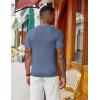 imageCOOFANDY Mens T Shirts Casual Short Sleeve Crewneck Shirts Solid Textured Knit Pullover TeesGrey Blue