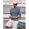 imageCOOFANDY Mens T Shirts Casual Short Sleeve Crewneck Shirts Solid Textured Knit Pullover TeesGrey Blue