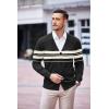 imageCOOFANDY Mens V Neck Cardigan Sweater Casual Lightweight Button Down Knitted Cardigan SweaterBlack Stripe