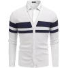 imageCOOFANDY Mens V Neck Cardigan Sweater Casual Lightweight Button Down Knitted Cardigan SweaterWhite Stripe