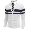 imageCOOFANDY Mens V Neck Cardigan Sweater Casual Lightweight Button Down Knitted Cardigan SweaterWhite Stripe
