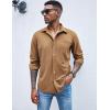 imageCOOFANDY Mens Waffle Button Down Shirts Casual Long Sleeve Shacket Jacket with PocketsKhaki
