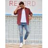 imageCOOFANDY Mens Waffle Button Down Shirts Casual Long Sleeve Shacket Jacket with PocketsWine Red