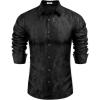 imageCOOFANDY Mens Button Down Shirts Long Sleeve Dress Shirt Party Wedding Prom Dance Shirt Black 3XLarge