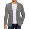 Plaid Blazer- Dark Gray