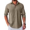 imageCOOFANDY Mens Long Sleeve Button Down Shirt Casual Untucked RegularFit Oxford Dress Shirts