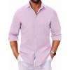 imageCOOFANDY Mens Long Sleeve Dress Shirt Casual Button Down Shirts Wrinkle Free Untucked ShirtLavender
