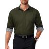 imageCOOFANDY Mens Pattern Dress Shirt Long Sleeve Casual Button Down Formal ShirtsArmy Green