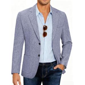 imageCOOFANDY Mens Casual Blazer Slim Fit Sport Coat Lightweight Two Button Suit JacketsBlue