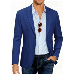 imageCOOFANDY Mens Casual Blazer Slim Fit Sport Coat Lightweight Two Button Suit JacketsBroyal Blue