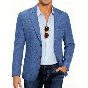 imageCOOFANDY Mens Casual Blazer Slim Fit Sport Coat Lightweight Two Button Suit JacketsRoyal Blue