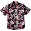 imageCOOFANDY Big and Tall Mens Hawaiian Shirts Short Sleeve Tropical Floral Button Down Shirt Casual Summer Beach ShirtsBlack  Red Tropical Style