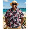 imageCOOFANDY Big and Tall Mens Hawaiian Shirts Short Sleeve Tropical Floral Button Down Shirt Casual Summer Beach ShirtsBlack  Red Tropical Style