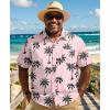 imageCOOFANDY Big and Tall Mens Hawaiian Shirts Short Sleeve Tropical Floral Button Down Shirt Casual Summer Beach ShirtsCoconut Tree Pink