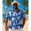 imageCOOFANDY Big and Tall Mens Hawaiian Shirts Short Sleeve Tropical Floral Button Down Shirt Casual Summer Beach ShirtsDark Blue Floral
