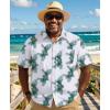 imageCOOFANDY Big and Tall Mens Hawaiian Shirts Short Sleeve Tropical Floral Button Down Shirt Casual Summer Beach ShirtsGreen Leaf