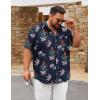 imageCOOFANDY Big and Tall Mens Hawaiian Shirts Short Sleeve Tropical Floral Button Down Shirt Casual Summer Beach ShirtsNavy Plant
