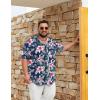 imageCOOFANDY Big and Tall Mens Hawaiian Shirts Short Sleeve Tropical Floral Button Down Shirt Casual Summer Beach ShirtsNavy White Floral