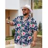 imageCOOFANDY Big and Tall Mens Hawaiian Shirts Short Sleeve Tropical Floral Button Down Shirt Casual Summer Beach ShirtsNavy White Floral