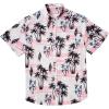 imageCOOFANDY Big and Tall Mens Hawaiian Shirts Short Sleeve Tropical Floral Button Down Shirt Casual Summer Beach ShirtsPink  Tropical Vitality