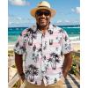 imageCOOFANDY Big and Tall Mens Hawaiian Shirts Short Sleeve Tropical Floral Button Down Shirt Casual Summer Beach ShirtsPink  Tropical Vitality