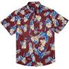 imageCOOFANDY Big and Tall Mens Hawaiian Shirts Short Sleeve Tropical Floral Button Down Shirt Casual Summer Beach ShirtsRedtropical Floral