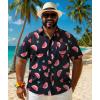 imageCOOFANDY Big and Tall Mens Hawaiian Shirts Short Sleeve Tropical Floral Button Down Shirt Casual Summer Beach ShirtsWatermelon