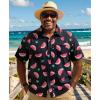 imageCOOFANDY Big and Tall Mens Hawaiian Shirts Short Sleeve Tropical Floral Button Down Shirt Casual Summer Beach ShirtsWatermelon