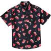 imageCOOFANDY Big and Tall Mens Hawaiian Shirts Short Sleeve Tropical Floral Button Down Shirt Casual Summer Beach ShirtsWatermelon