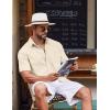 imageCOOFANDY Button Down Shirt for Men Short Sleeve Casual Shirt Summer Beach Vacation Shirt with PocketBeige