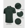 imageCOOFANDY Knit Polo Shirts for Men Short Sleeve Textured Polo Shirt Slim Fit Summer Collared T Shirt with PocketGreen