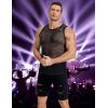 imageCOOFANDY Men Casual Tank Tops Mesh Shirt See Through Sleeveless Shirts Muscle Fishnet Fitted Tee Clubwear SummerBlack