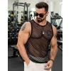 imageCOOFANDY Men Casual Tank Tops Mesh Shirt See Through Sleeveless Shirts Muscle Fishnet Fitted Tee Clubwear SummerBlack