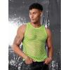 imageCOOFANDY Men Casual Tank Tops Mesh Shirt See Through Sleeveless Shirts Muscle Fishnet Fitted Tee Clubwear SummerLime Green