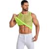 imageCOOFANDY Men Casual Tank Tops Mesh Shirt See Through Sleeveless Shirts Muscle Fishnet Fitted Tee Clubwear SummerLime Green
