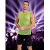 imageCOOFANDY Men Casual Tank Tops Mesh Shirt See Through Sleeveless Shirts Muscle Fishnet Fitted Tee Clubwear SummerLime Green