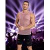 imageCOOFANDY Men Casual Tank Tops Mesh Shirt See Through Sleeveless Shirts Muscle Fishnet Fitted Tee Clubwear SummerPink