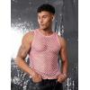 imageCOOFANDY Men Casual Tank Tops Mesh Shirt See Through Sleeveless Shirts Muscle Fishnet Fitted Tee Clubwear SummerPink