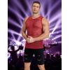 imageCOOFANDY Men Casual Tank Tops Mesh Shirt See Through Sleeveless Shirts Muscle Fishnet Fitted Tee Clubwear SummerRed