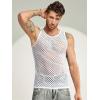 imageCOOFANDY Men Casual Tank Tops Mesh Shirt See Through Sleeveless Shirts Muscle Fishnet Fitted Tee Clubwear SummerWhite