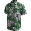 imageCOOFANDY Men Hawaiian Tropical Shirt Button Down Short Sleeve Vintage Floral Shirt GreenWhite