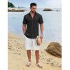 imageCOOFANDY Men Short Sleeve Button Down Hawaiian Shirts forMen Casual Summer Shirt Black