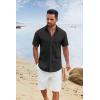 imageCOOFANDY Men Short Sleeve Button Down Hawaiian Shirts forMen Casual Summer Shirt Black